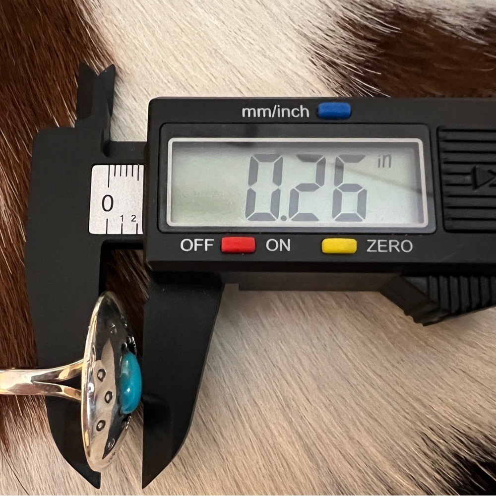 ❤️ Kingman Turquoise Shadowbox Statement Navajo Western Sterling Ring Size 9.5 - Picture 13 of 13